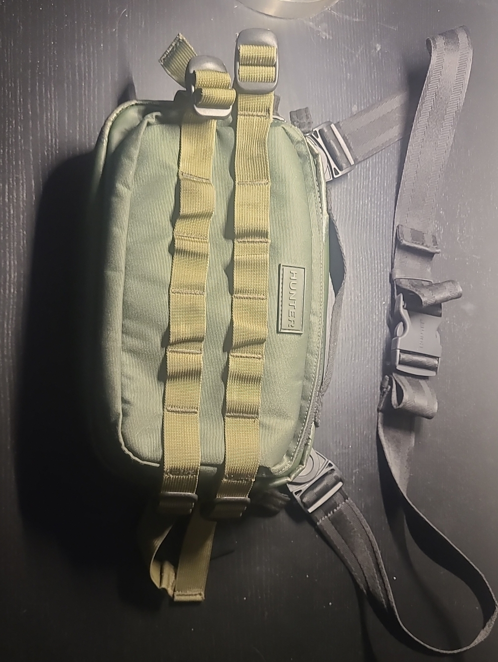 Hunter Green Men's Tactical Sling Bag with Black Strap